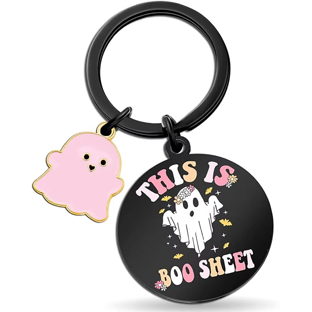 3Pcs Halloween Ghost Keychain Spooky Boo Basket Stuffers Gothic Birthday Gift for Women Kid Stuff Halloween Party Decor Supplies