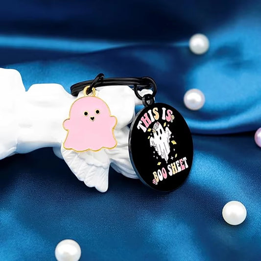 3Pcs Halloween Ghost Keychain Spooky Boo Basket Stuffers Gothic Birthday Gift for Women Kid Stuff Halloween Party Decor Supplies