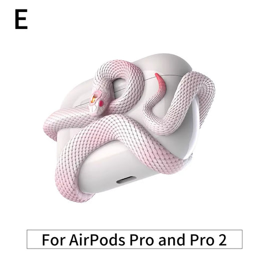 Creative 3D Snake Wireless Bluetooth Earphone Case for Air Pods Pro/Pro 2/Air Pods 3 Anti-Fall and Anti-Shock Halloween Gift