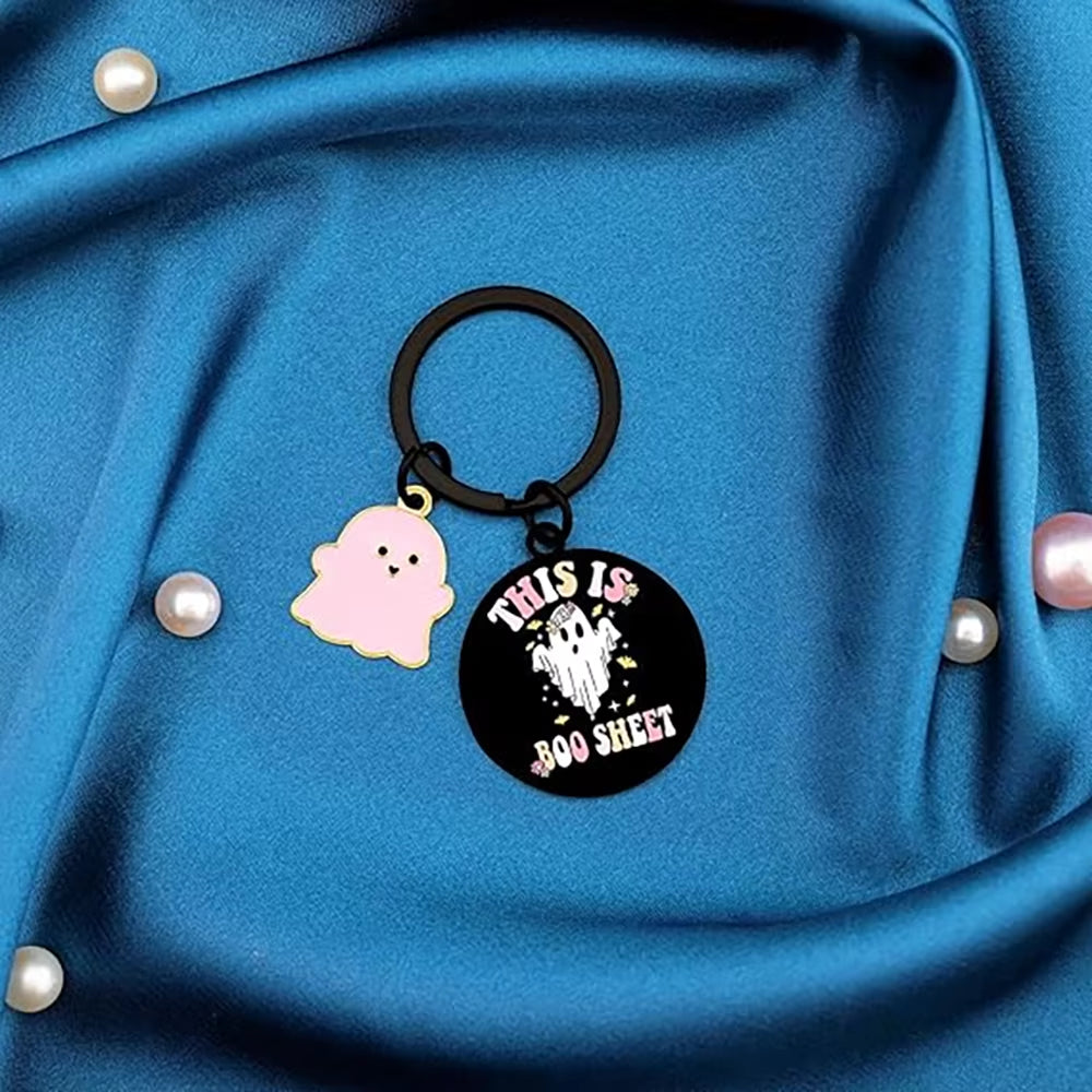3Pcs Halloween Ghost Keychain Spooky Boo Basket Stuffers Gothic Birthday Gift for Women Kid Stuff Halloween Party Decor Supplies