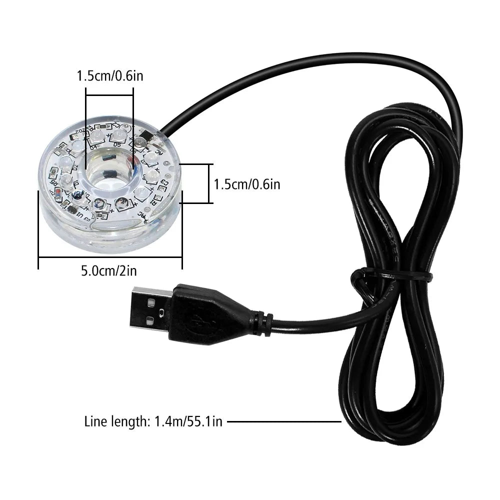 RGB Led Fish Tank Light Aquarium Light Fishing Light Waterproof Underwater Light LED Ocean Light Fountain Decor Diving Light