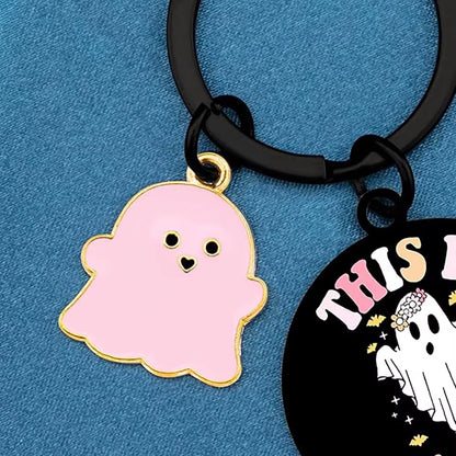 3Pcs Halloween Ghost Keychain Spooky Boo Basket Stuffers Gothic Birthday Gift for Women Kid Stuff Halloween Party Decor Supplies