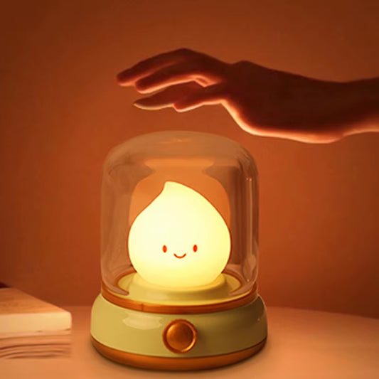 Cute Kerosene Lamp Candle Night Light Desktop LED Decorative Lamp USB Rechargeable Night Light Bedroom Creative Children'S Gift